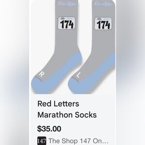 Gray and Blue Marathon Socks